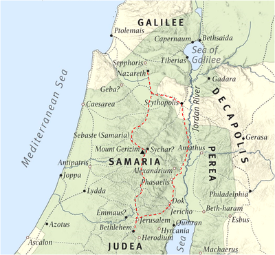 Map Bethlehem to Nazareth