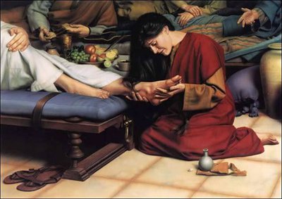 Mary washes Jesus&#x27; feet