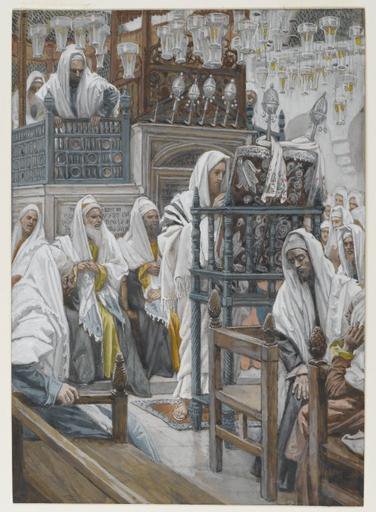 Jesus unrolls the scroll