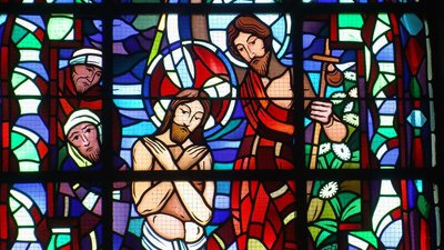 John baptising Jesus