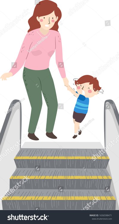 stock-vector-illustration-of-a-kid-boy-being-scared-of-using-the-escalator-and-holding-the-hands-of-his-mother-1656598471-2738652655